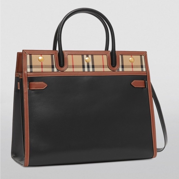 Burberry Black and Brown Tote Bag - Picture 1 of 12